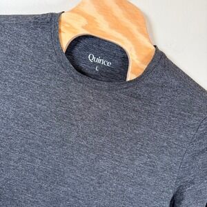 Quince Men Flowknit Breeze Performance Short Sleeve T-Shirt Size L Heather Gray